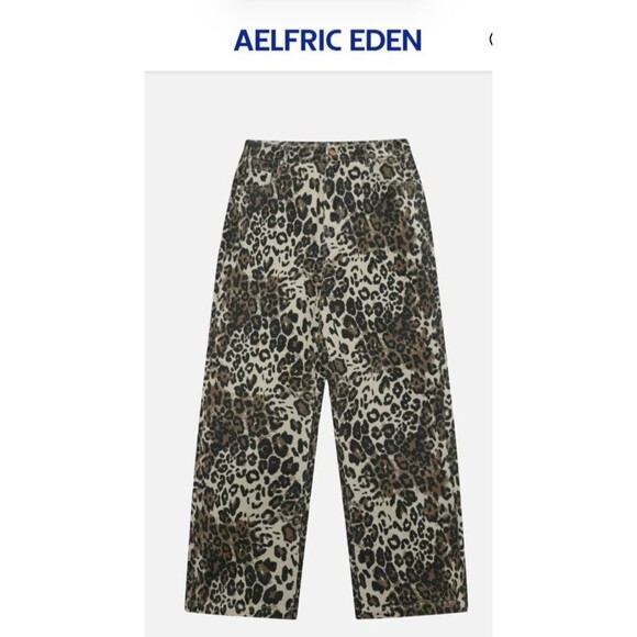 Aelfric Eden Leopard Jeans Size 34 Unisex Sizing Wide Leg - Picture 3 of 16